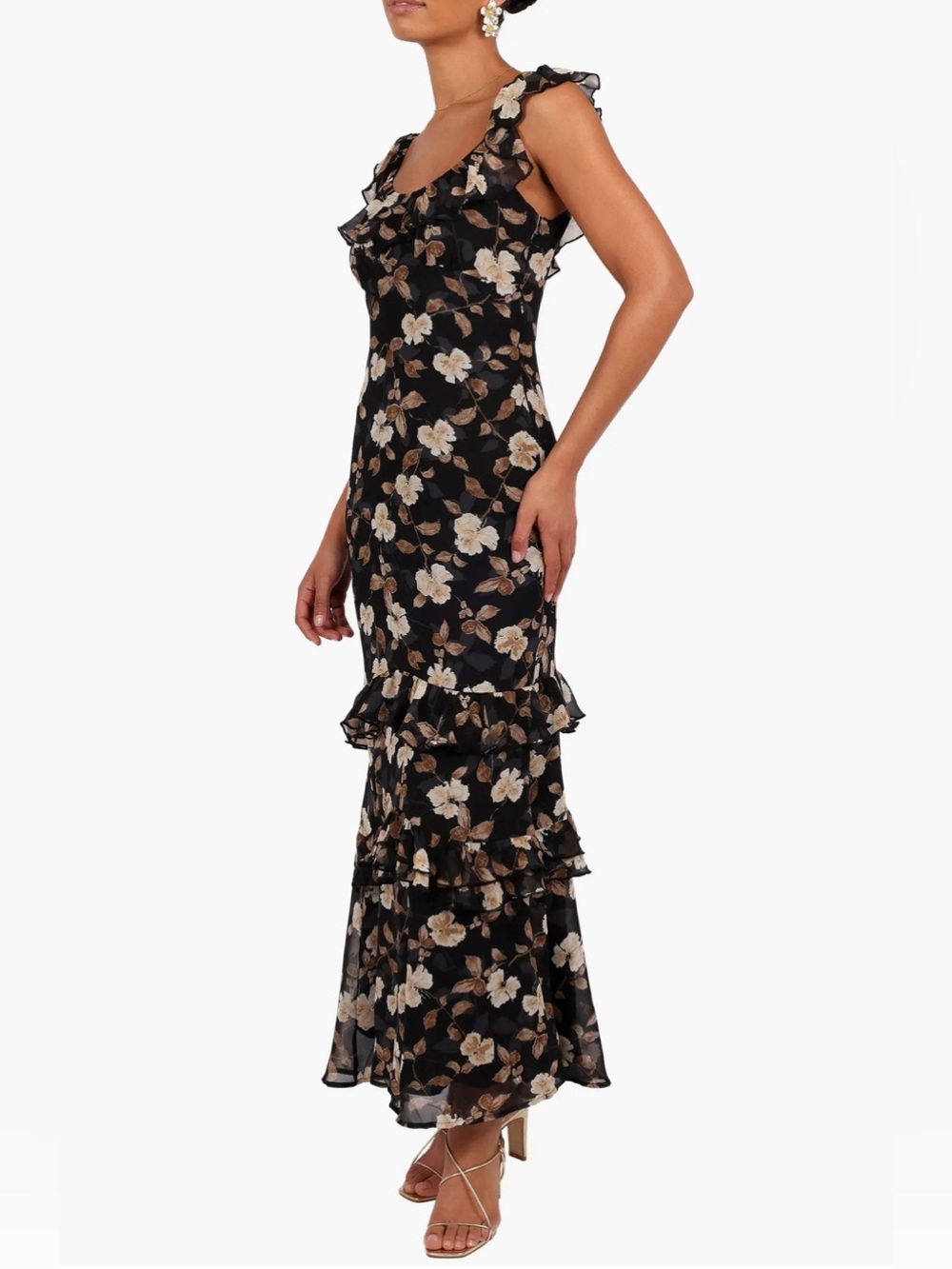 Petal and pup Irelynn Ruffle Convertible Floral Maxi Dress NWT SIZE M